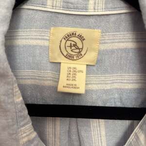 Panama Jack Shirt Men 2xLBlue Linen Short Sleeve Casual Costal Vacation Beach